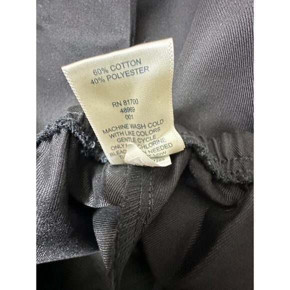Blair Womens Black Elastic Waist Pants Large Cotton/Polyester Blend Pockets - Picture 5 of 8